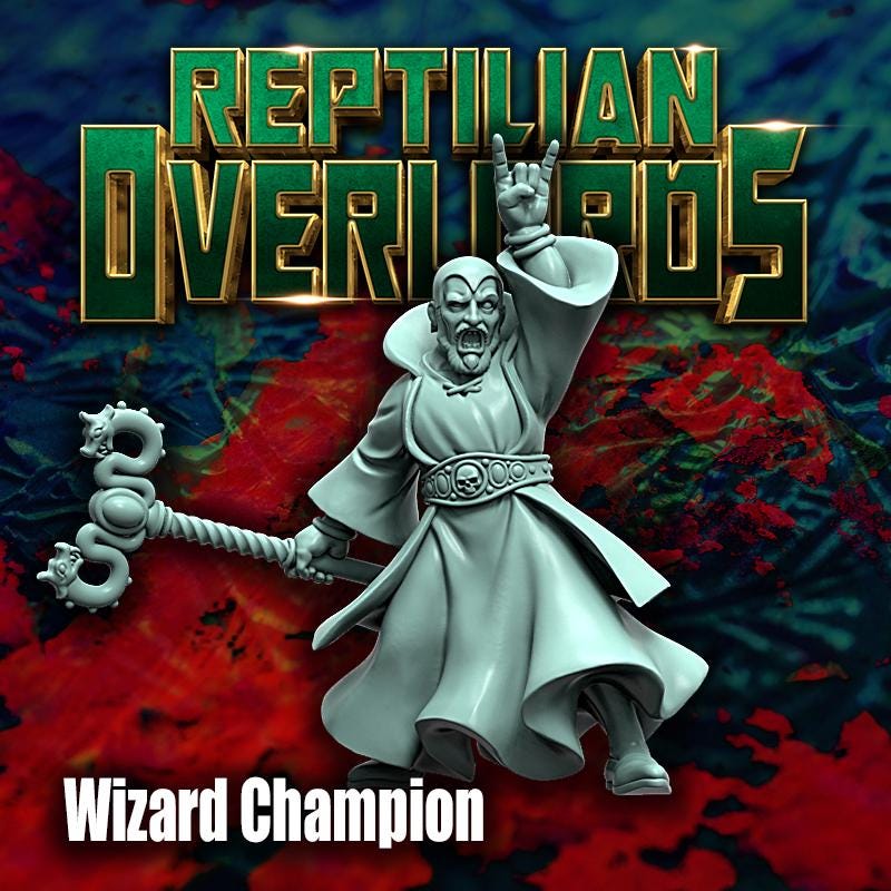 Wizard Champion by Reptilian Overlords, Fantasy Wargames Empire Magic User, Fantasy Empire Mage