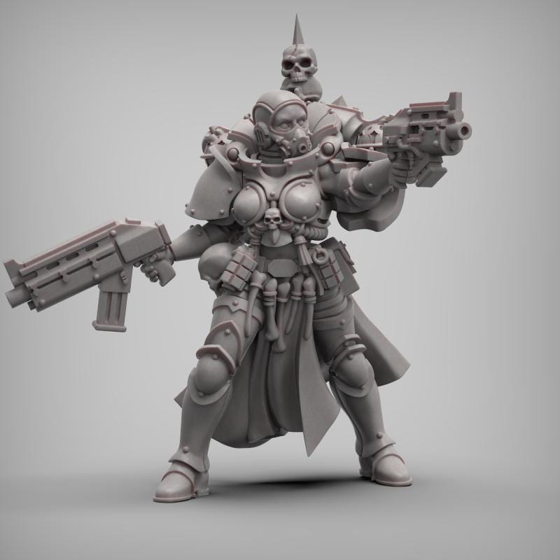 Coven Squad, Battle Sisters Sci-Fi Regiment Miniatures by Reptilian Overlords