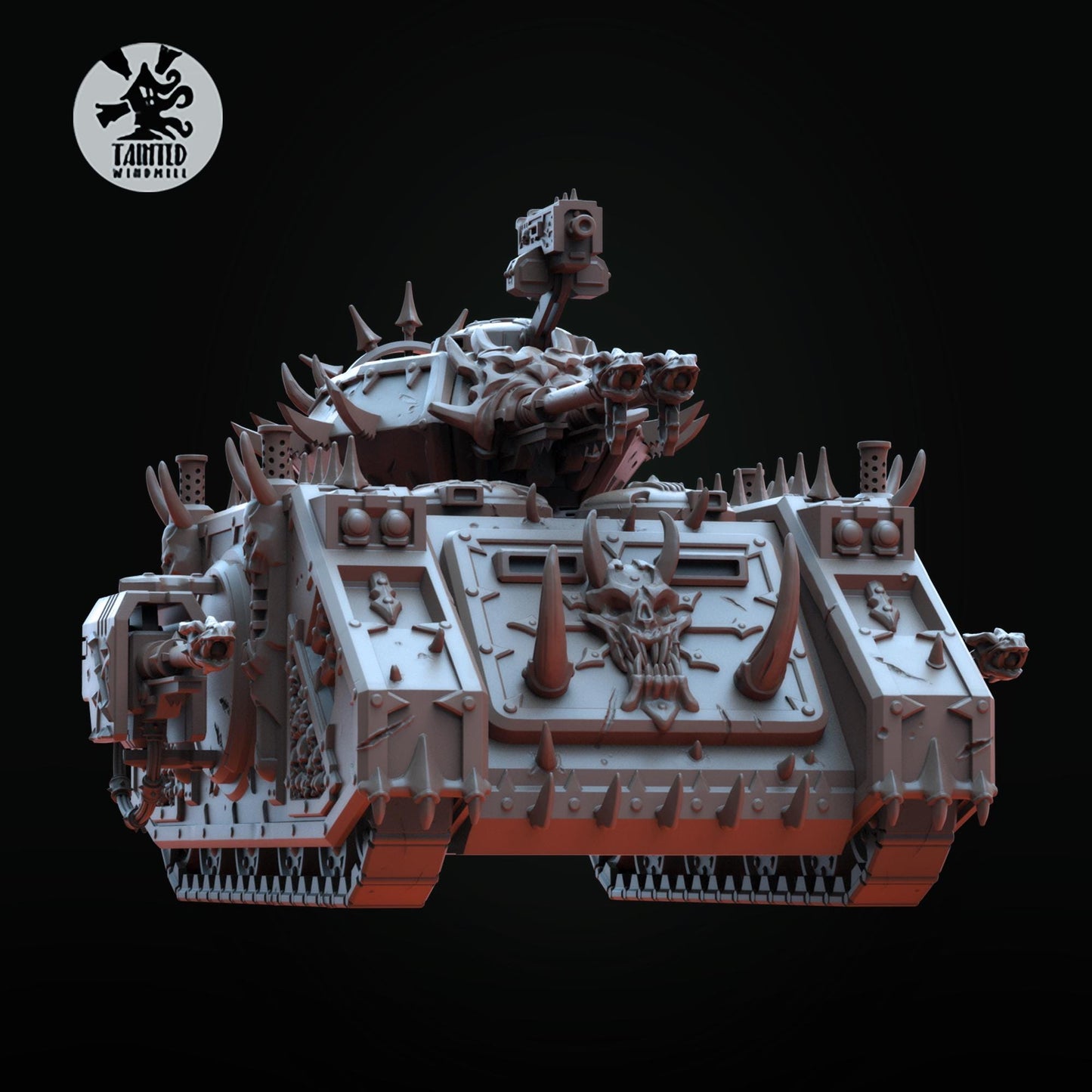 Marauder Fighting Vehicle, Chaos Space Marine Transport Vehicle Sculpted by Tainted Windmill for Wargames set in the Grimdark Future