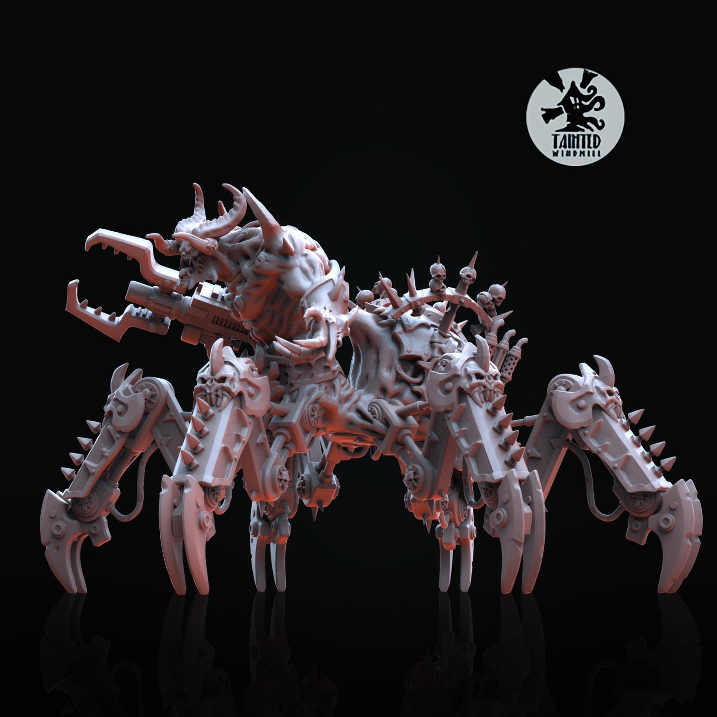 Iron Skulls Reaper, Chaotic Daemonic Monopose Miniatures Sculpted by Tainted Windmill for Wargames set in the Grimdark Future