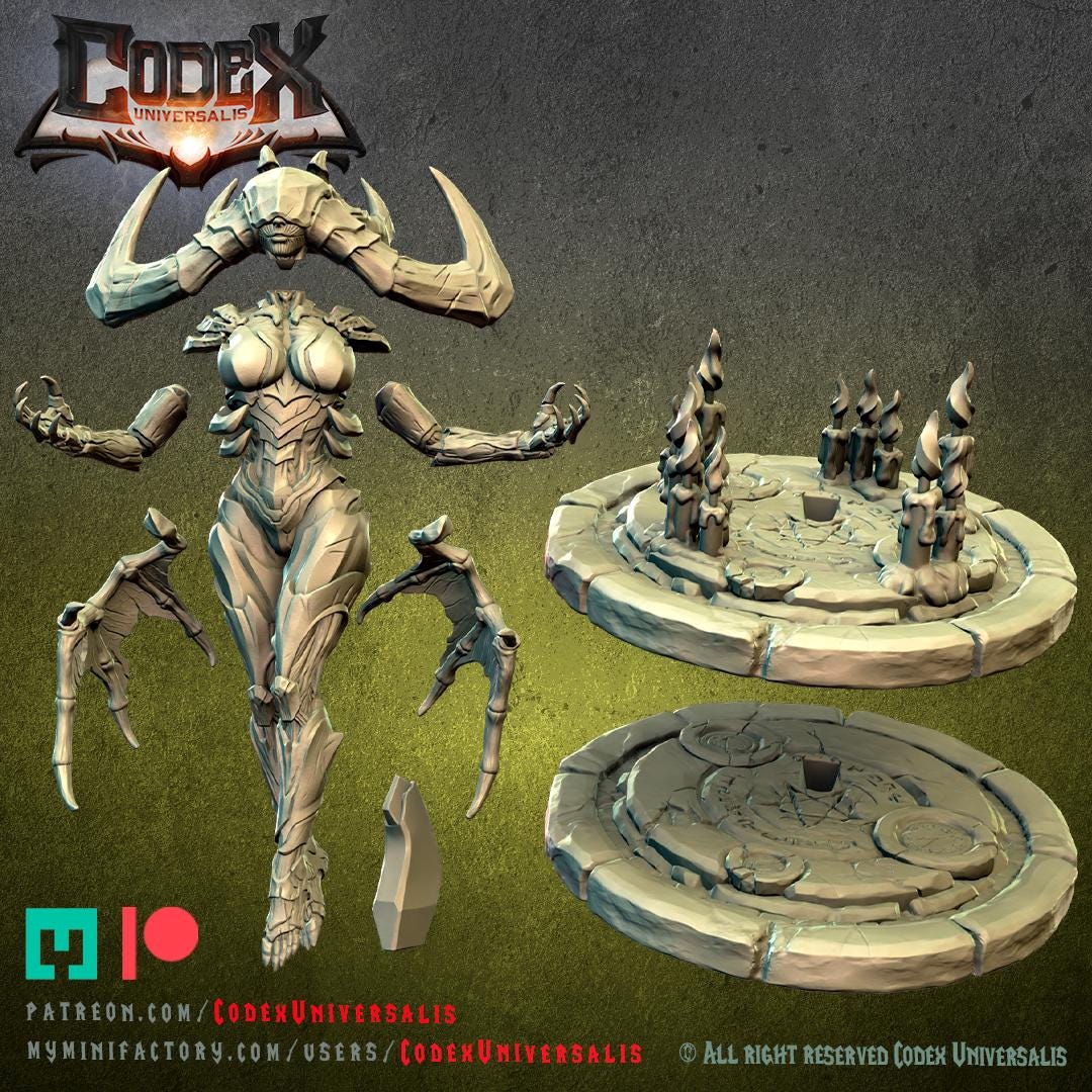 High Priestess Akigath, Demonic Heroic Praetor for Tabletop Roleplaying games by Codex Universalis