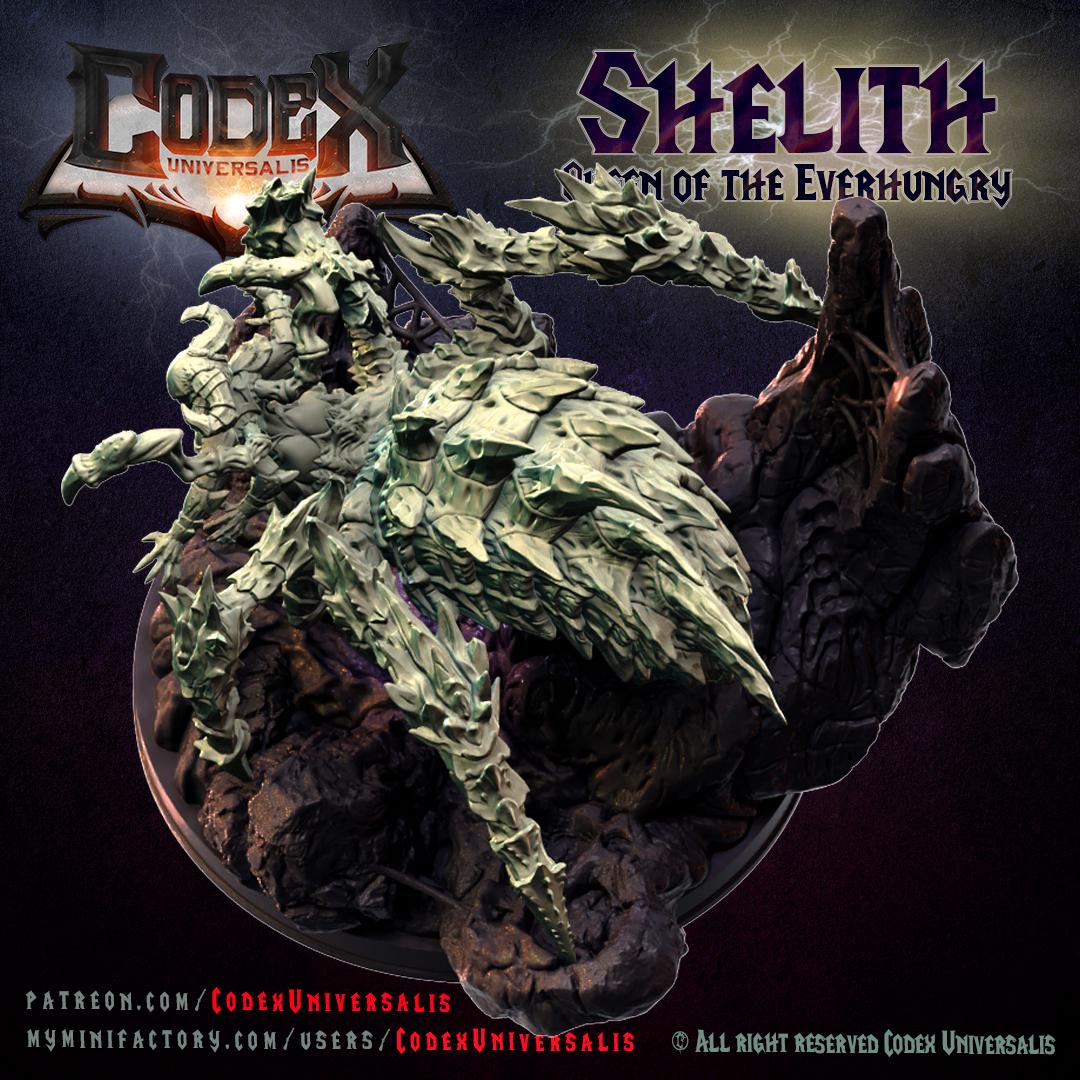 Shelith, Queen of the Everhungry On Scenic Base, Demonic Spider Queen for Tabletop Roleplaying games by Codex Universalis