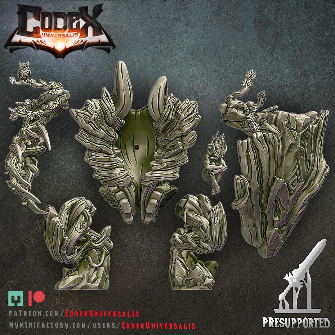 Shidar and Arcaena, Heroic Forest Spirit Miniature for Tabletop Roleplaying games by Codex Universalis