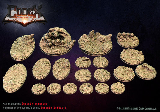 Spider Lair Round and Oval Bases for use in Tabletop Wargames by Codex Universalis