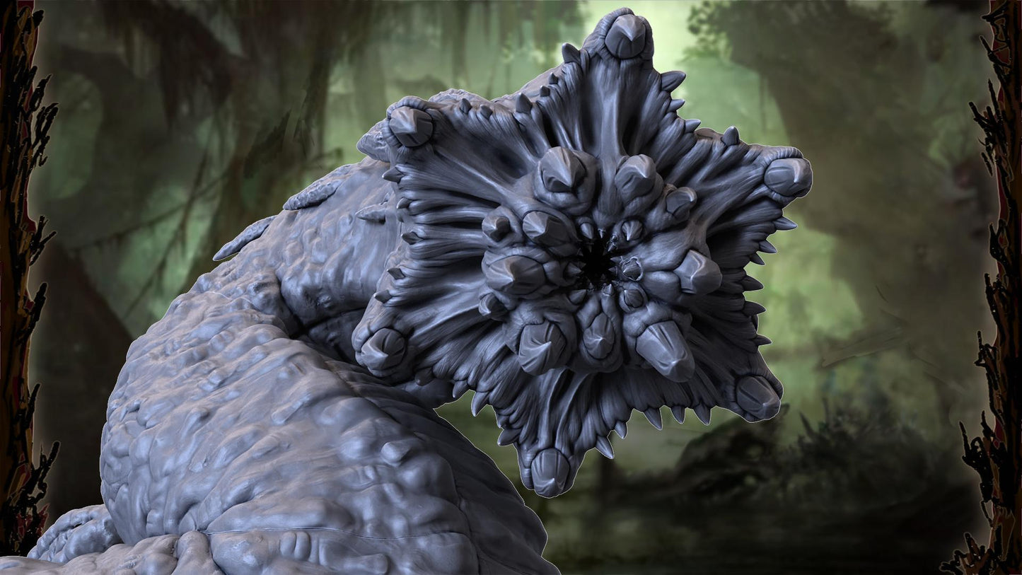 Ghugut, Swamp Wurm, Monstrous Worm Miniature for Tabletop Roleplaying games by Codex Universalis
