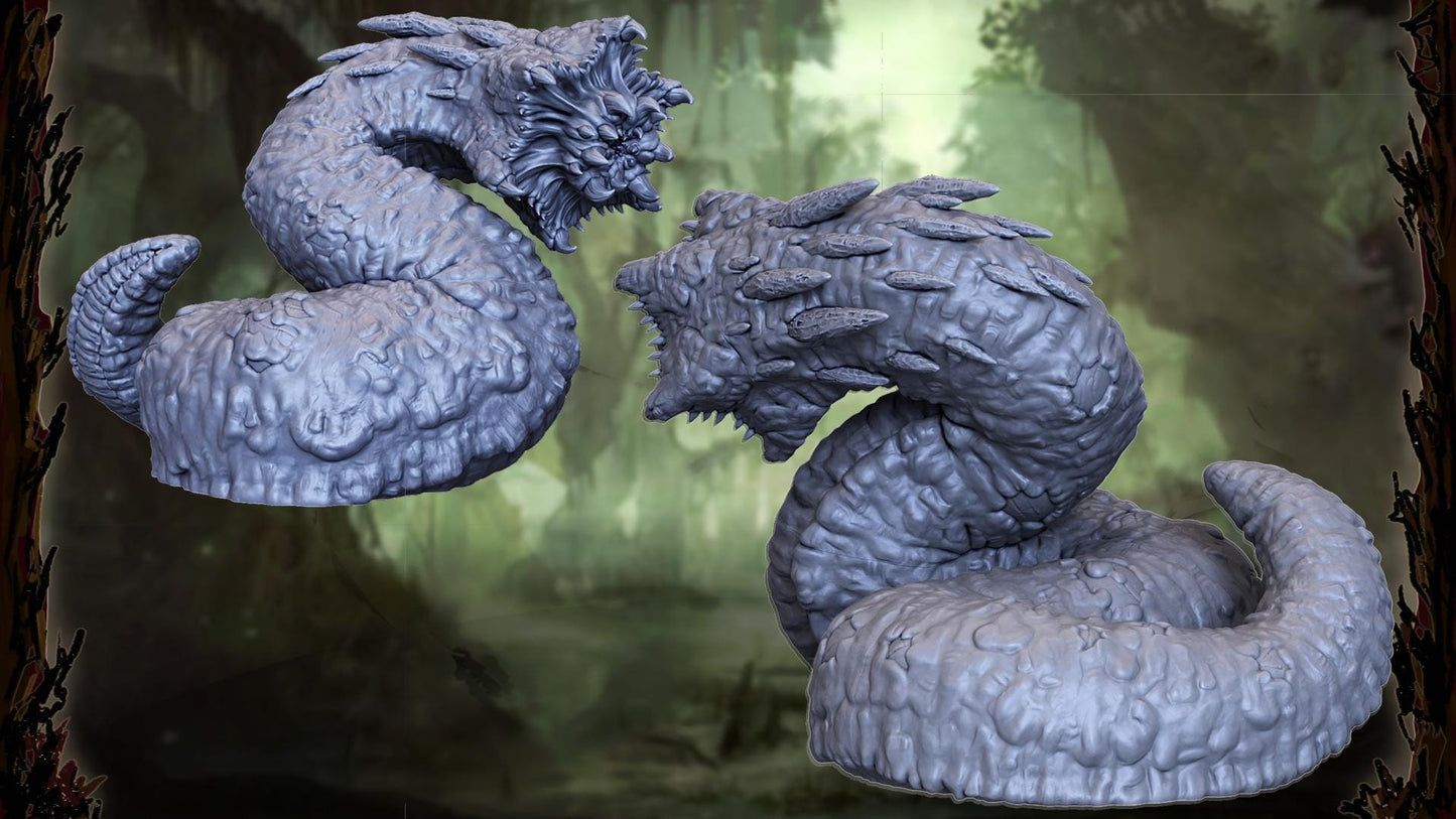 Ghugut, Swamp Wurm, Monstrous Worm Miniature for Tabletop Roleplaying games by Codex Universalis