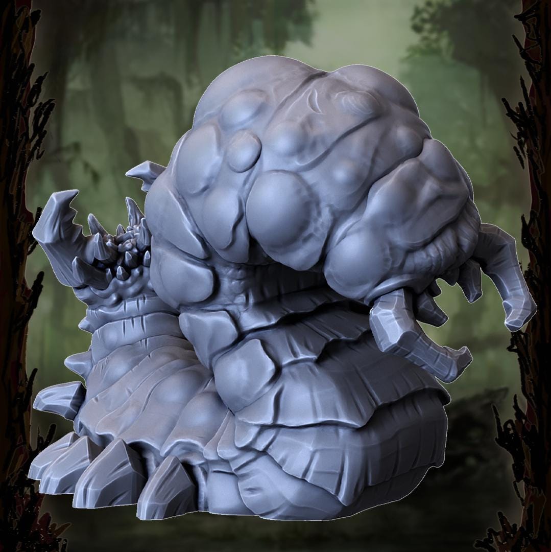 Swamp Worm, Monstrous Worm Miniature for Tabletop Roleplaying games by Codex Universalis