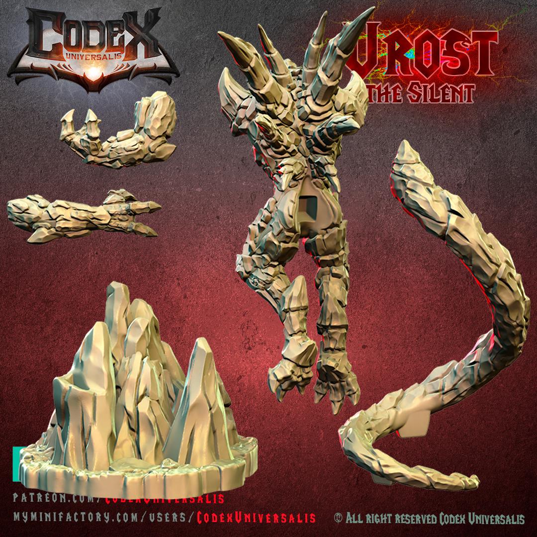 Urost, the Silent, Heroic Lava Monster Miniature for Tabletop Roleplaying games by Codex Universalis