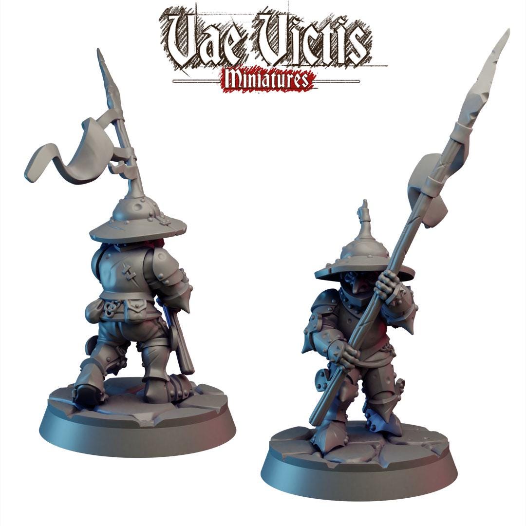 Goblin guards, Adventurers and Mercenaries by Vae Victis, perfect for Fantasy Wargames and Tabletop RPGs