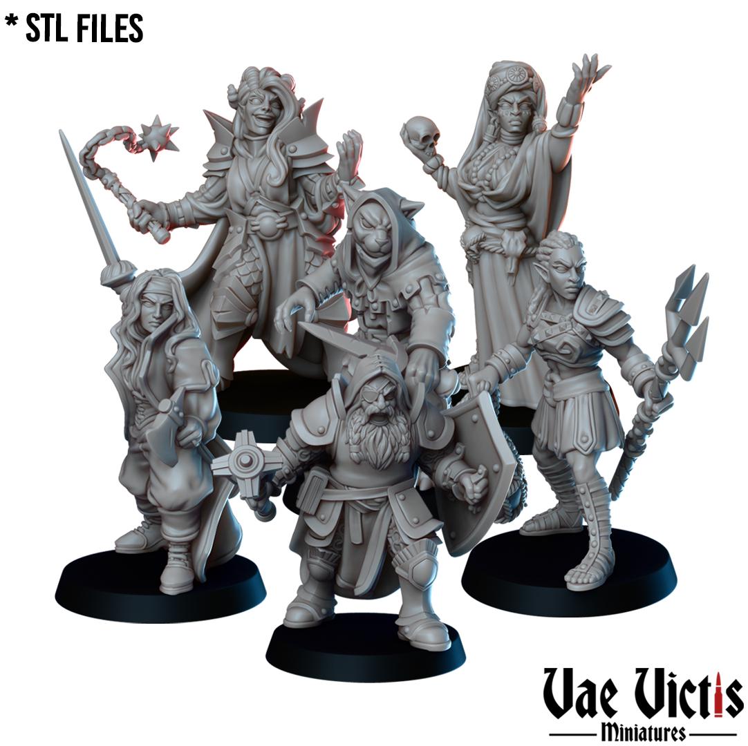 The Adventuring party, Adventurers and Mercenaries by Vae Victis, perfect for Fantasy Wargames and Tabletop RPGs