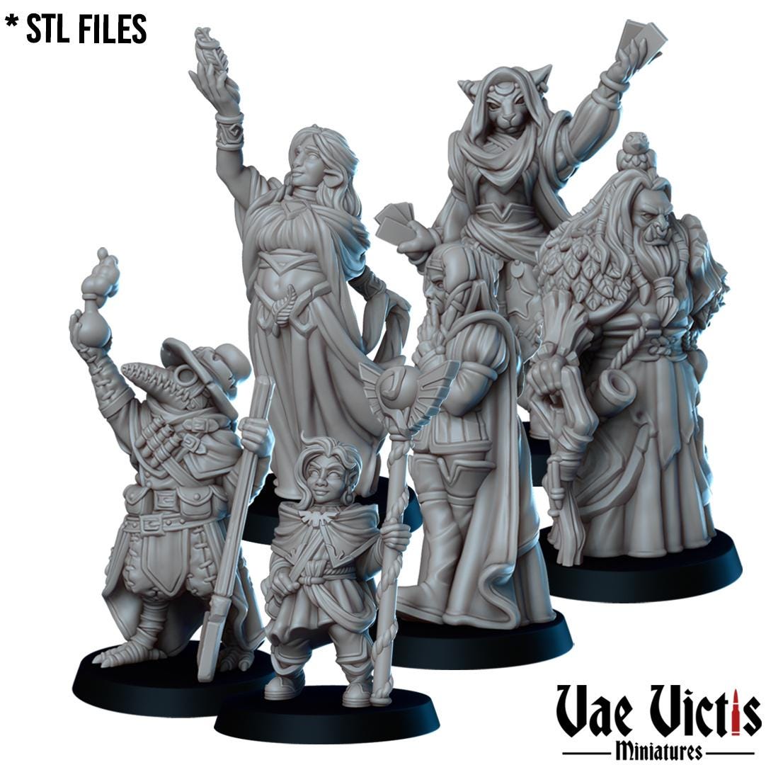 The Magic Academy, Adventurers, Civilians and Mercenaries by Vae Victis, perfect for Fantasy Wargames and Tabletop RPGs