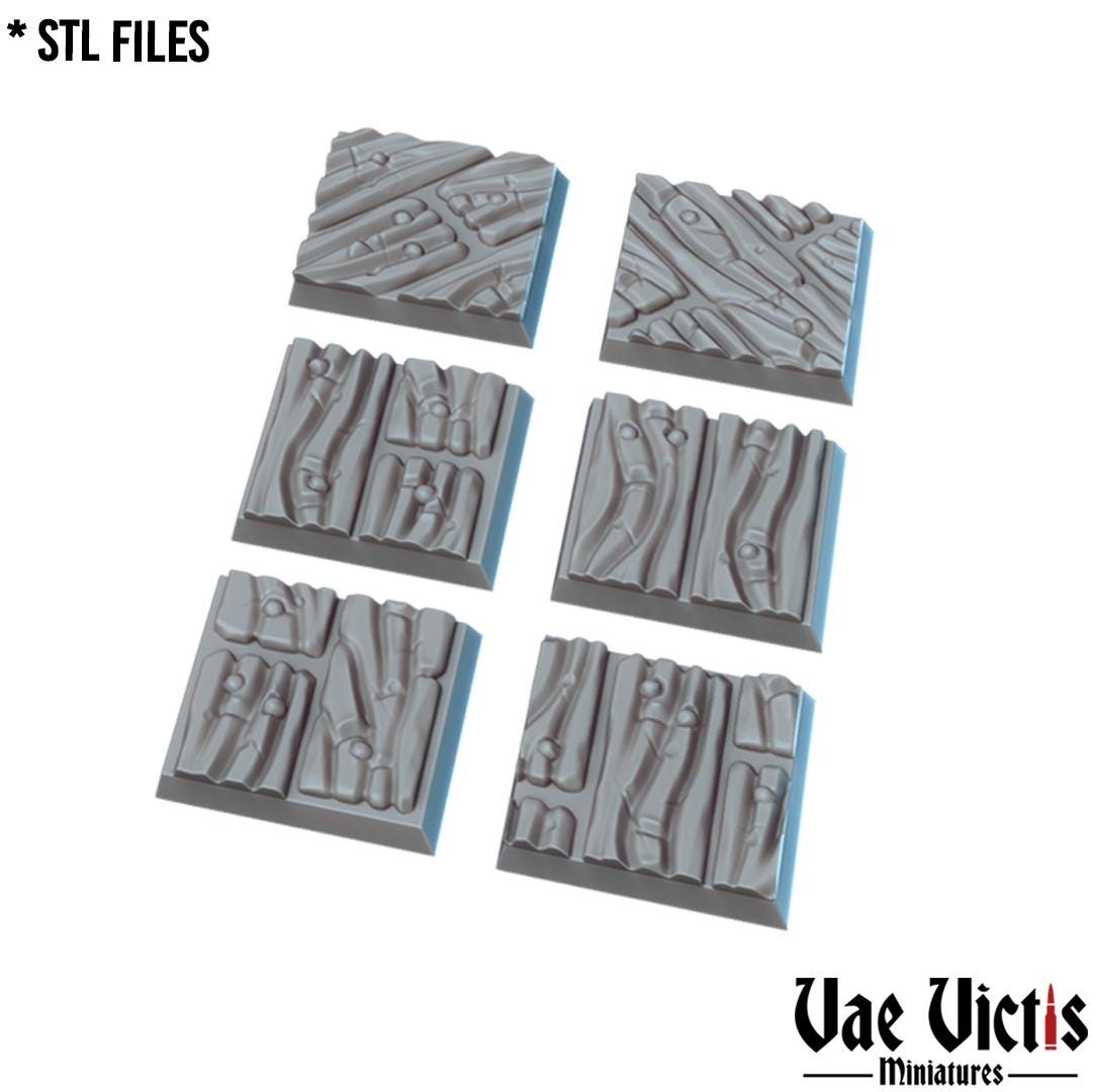 Wood Floor Round and Square Bases for use in Tabletop Wargames by Vae Victis
