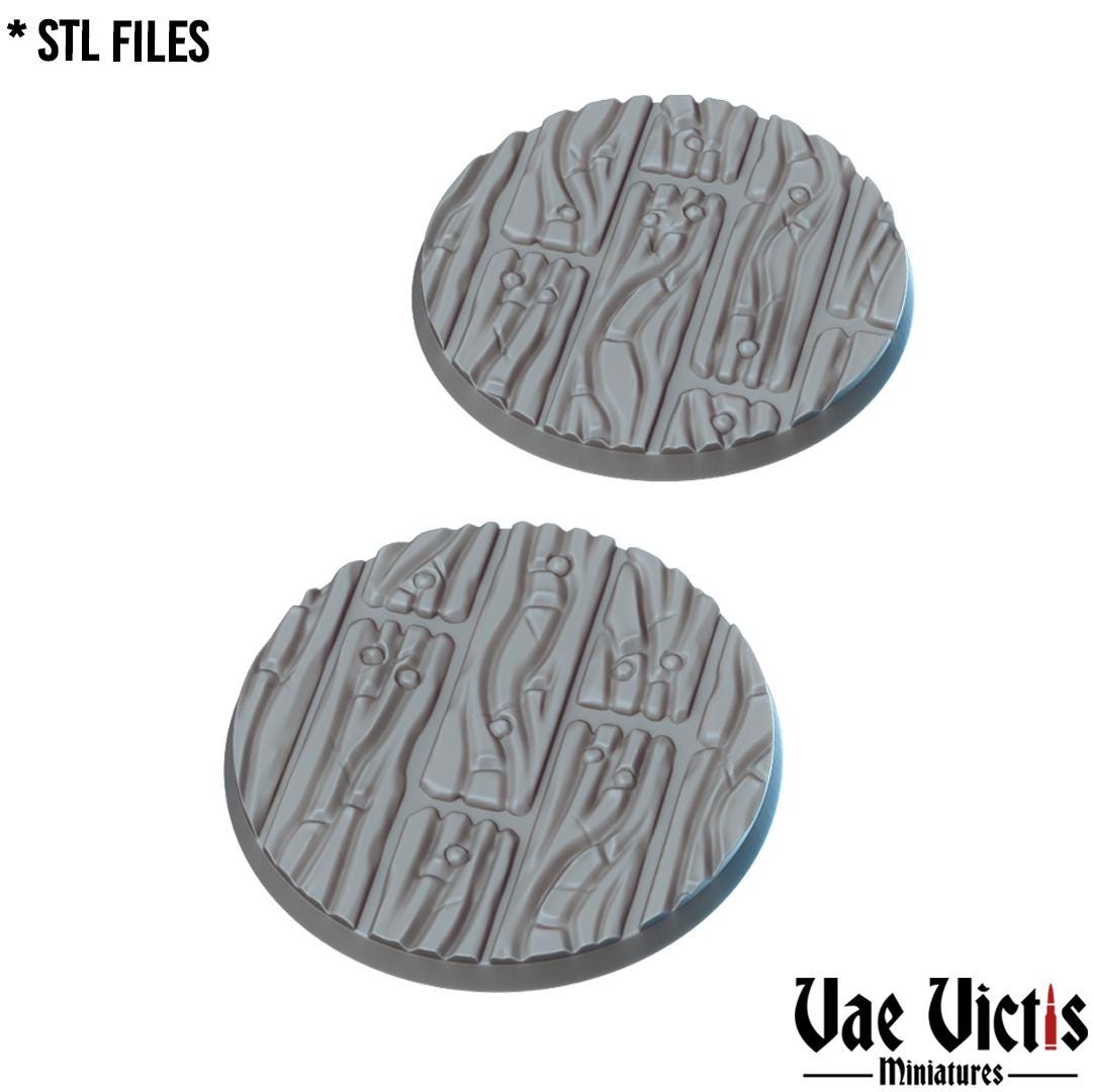 Wood Floor Round and Square Bases for use in Tabletop Wargames by Vae Victis
