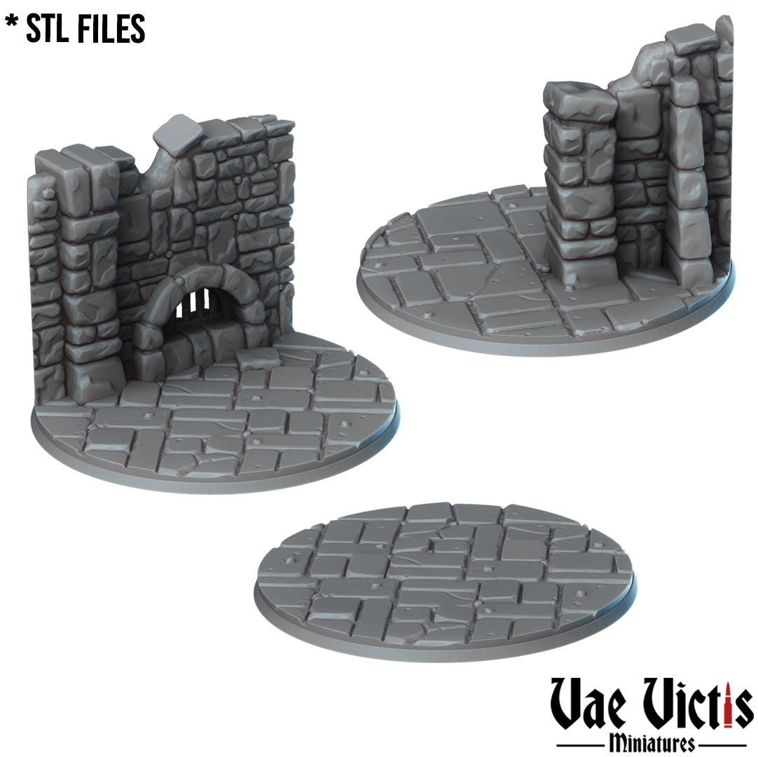 Stone Floors Round and Square Bases for use in Tabletop Wargames by Vae Victis