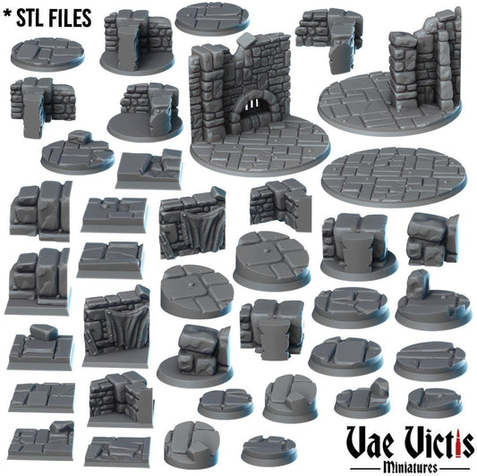Stone Floors Round and Square Bases for use in Tabletop Wargames by Vae Victis