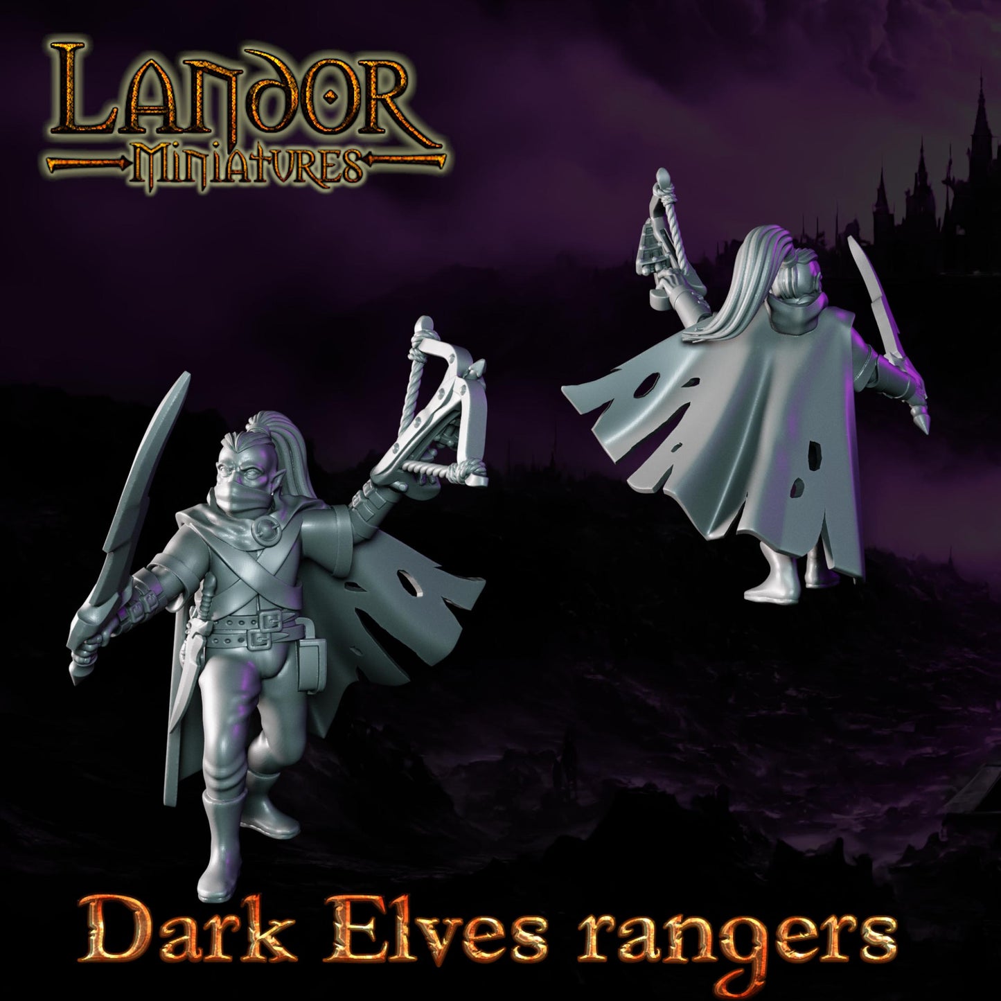 Dark elves rangers, Modular Dark Elven miniatures by Landor Miniatures! Dark Elves for Fantasy Wargames