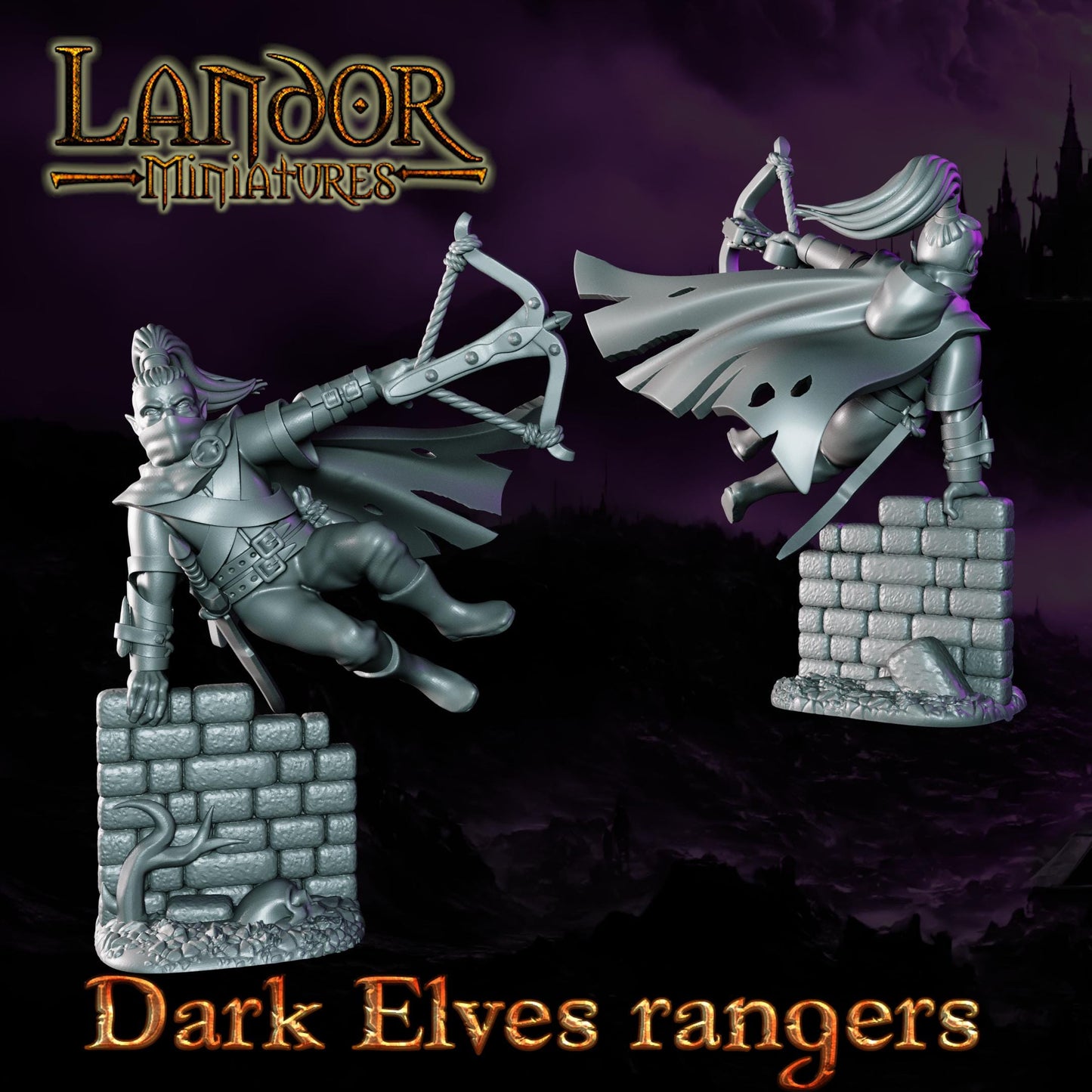 Dark elves rangers, Modular Dark Elven miniatures by Landor Miniatures! Dark Elves for Fantasy Wargames