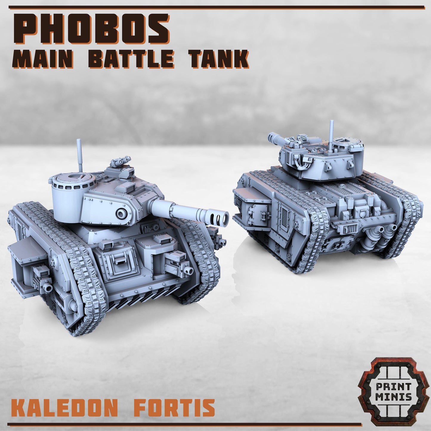Phobos Main Battle Tank - Kaledon Fortis Army, Sci-Fi Space Militia Soldiers by Print Minis