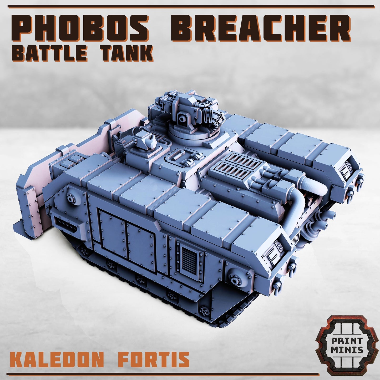 Phobos Breacher Battle Tank - Kaledon Fortis Army, Sci-Fi Space Militia Soldiers by Print Minis