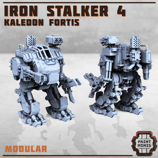 Iron Stalker Mech Kit  - Kaledon Fortis Army, Sci-Fi Space Militia Soldiers by Print Minis