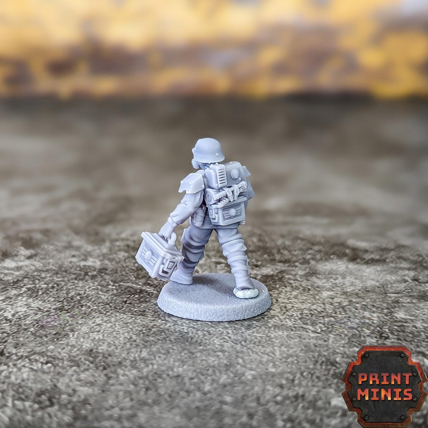 Ammo Carrier - Kaledon Fortis Army, Sci-Fi Space Militia Soldiers by Print Minis