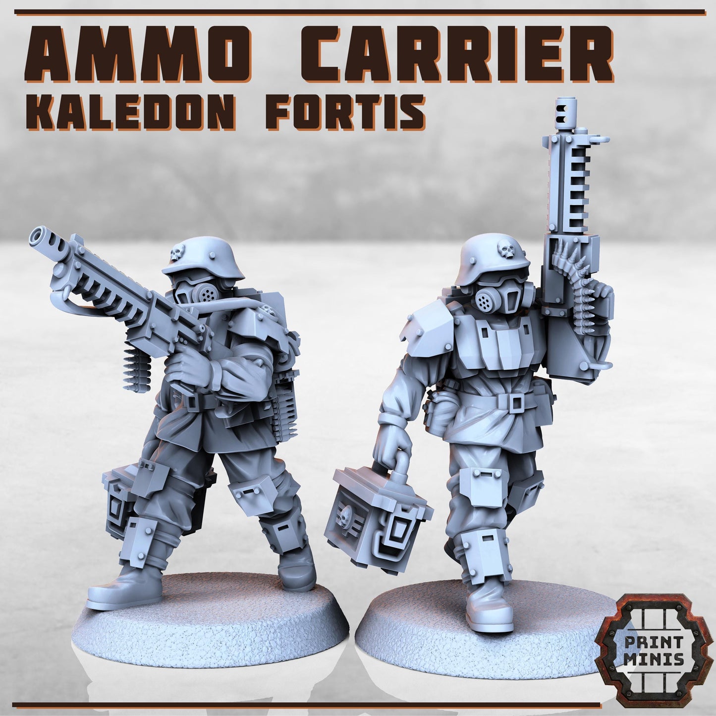 Alternate Command Squad and Attache - Kaledon Fortis Army, Sci-Fi Space Militia Soldiers by Print Minis