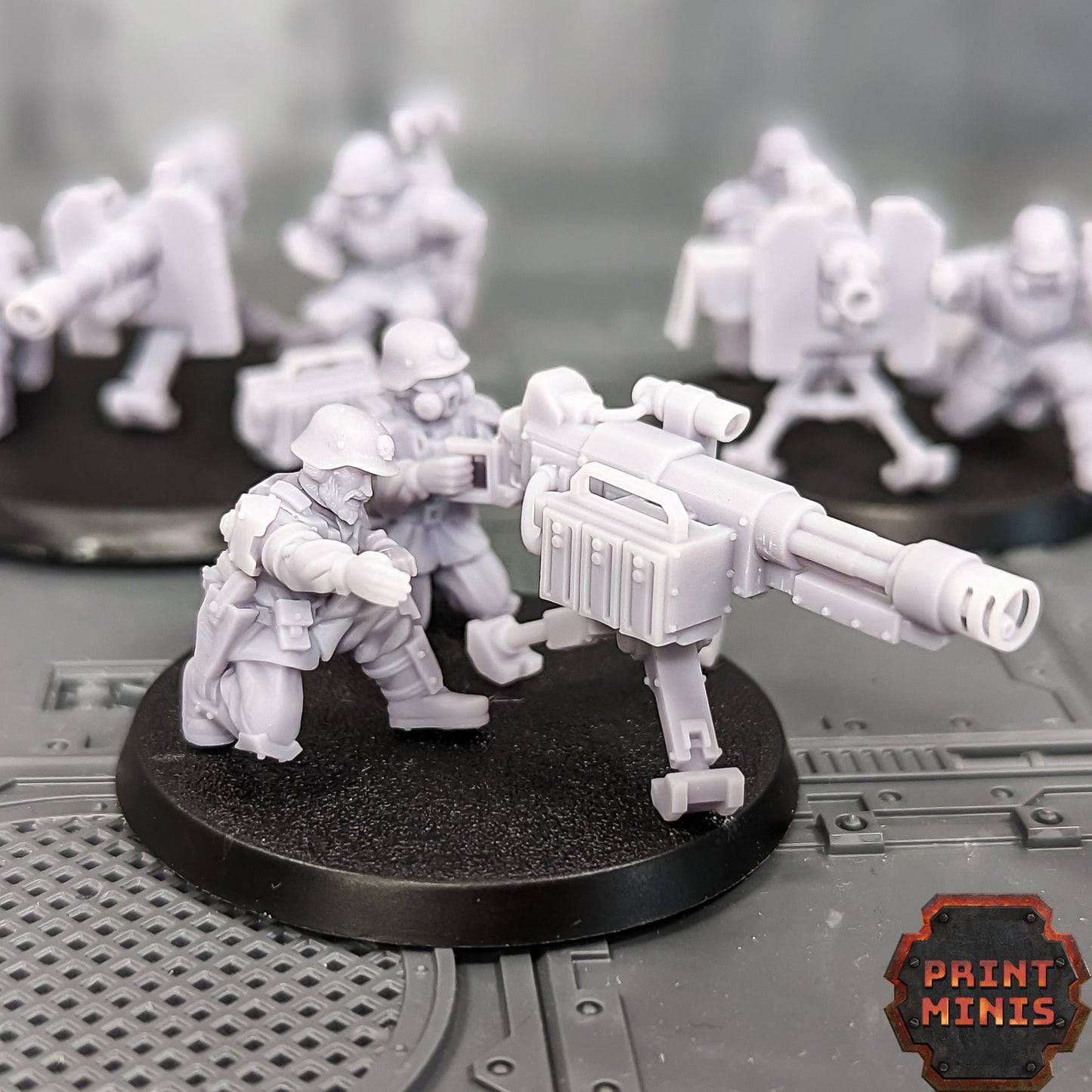Heavy Weapons Squad - Kaledon Fortis Army, Sci-Fi Space Militia Soldiers by Print Minis