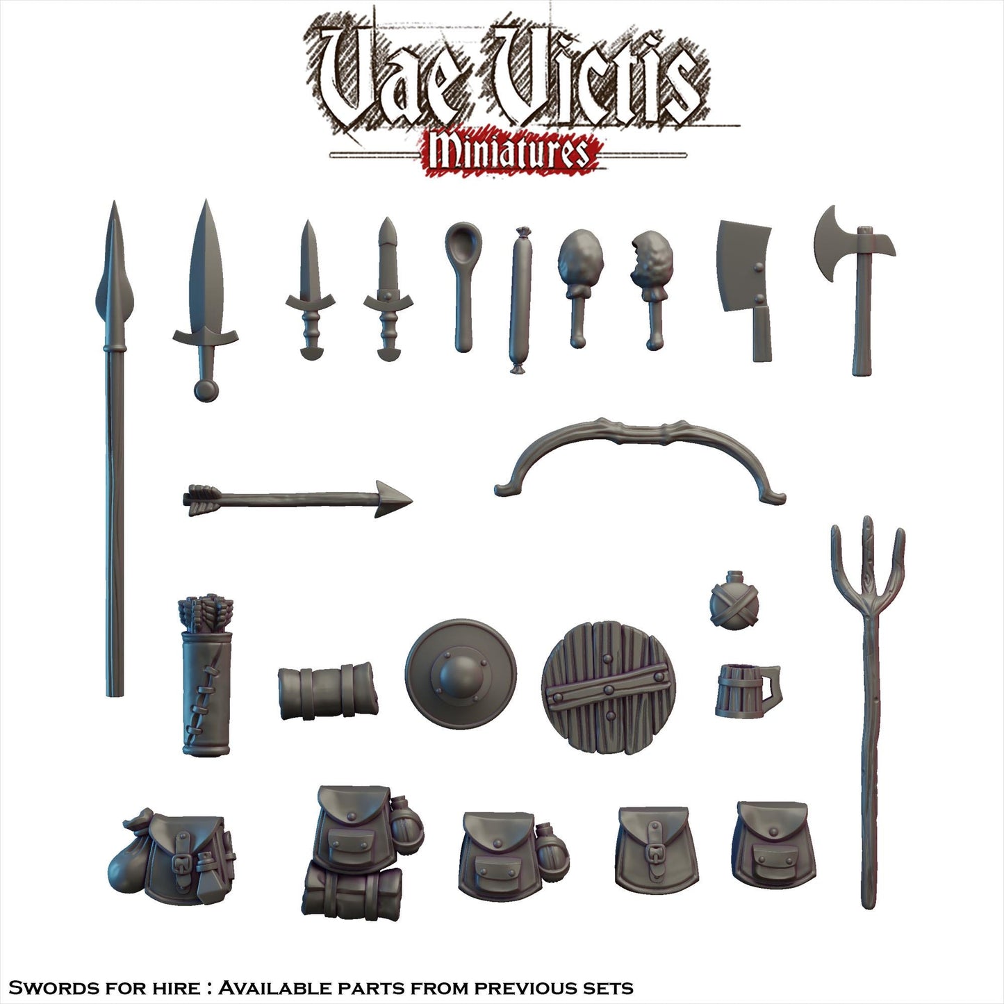 Modular Halfling Miniatures, Bits and Weapon Conversions Fantasy by Vae Victis, perfect for Fantasy Wargames and Tabletop RPGs