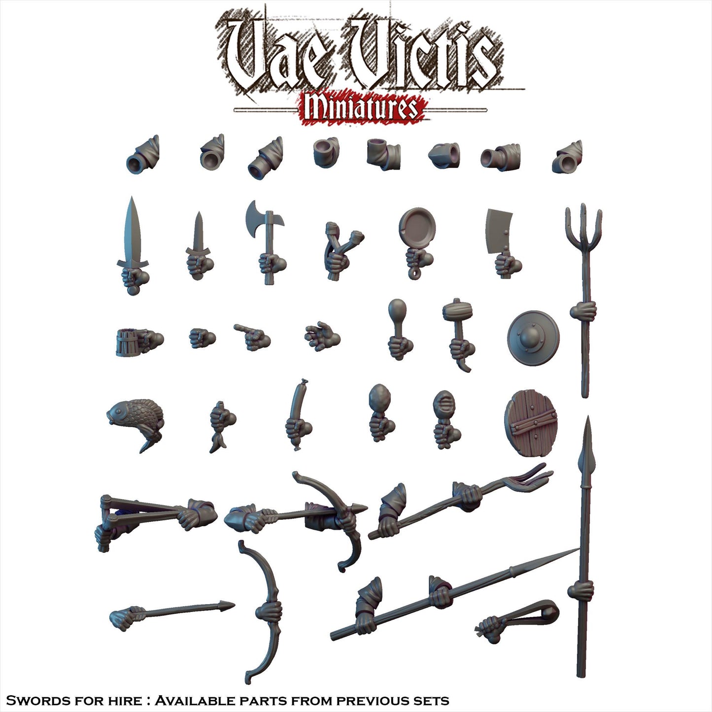 Modular Halfling Miniatures, Bits and Weapon Conversions Fantasy by Vae Victis, perfect for Fantasy Wargames and Tabletop RPGs