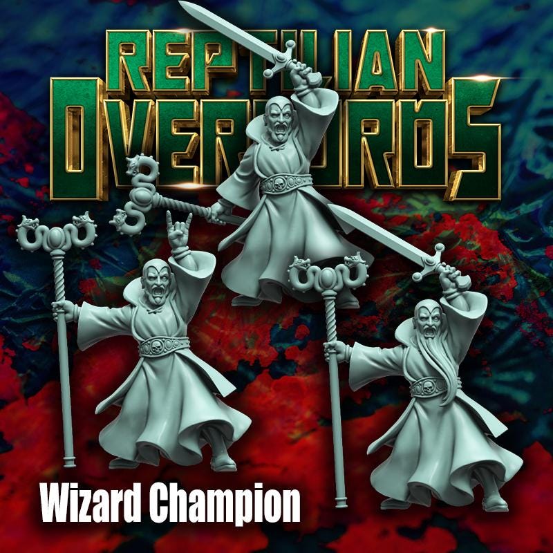 Wizard Champion by Reptilian Overlords, Fantasy Wargames Empire Magic User, Fantasy Empire Mage
