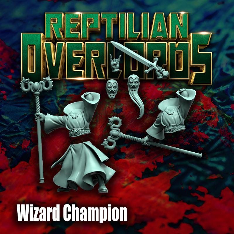 Wizard Champion by Reptilian Overlords, Fantasy Wargames Empire Magic User, Fantasy Empire Mage