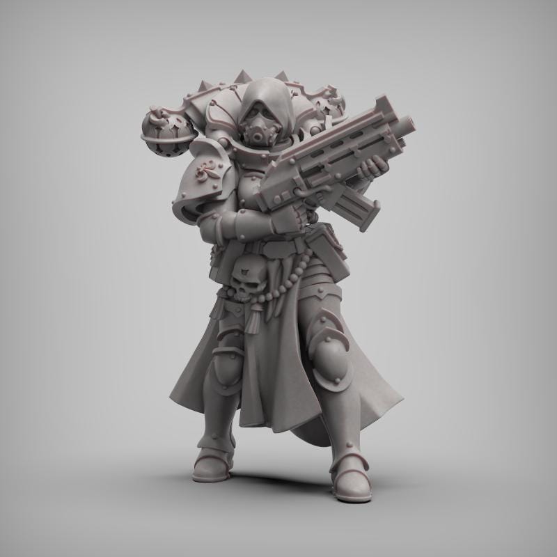 Coven Squad, Battle Sisters Sci-Fi Regiment Miniatures by Reptilian Overlords