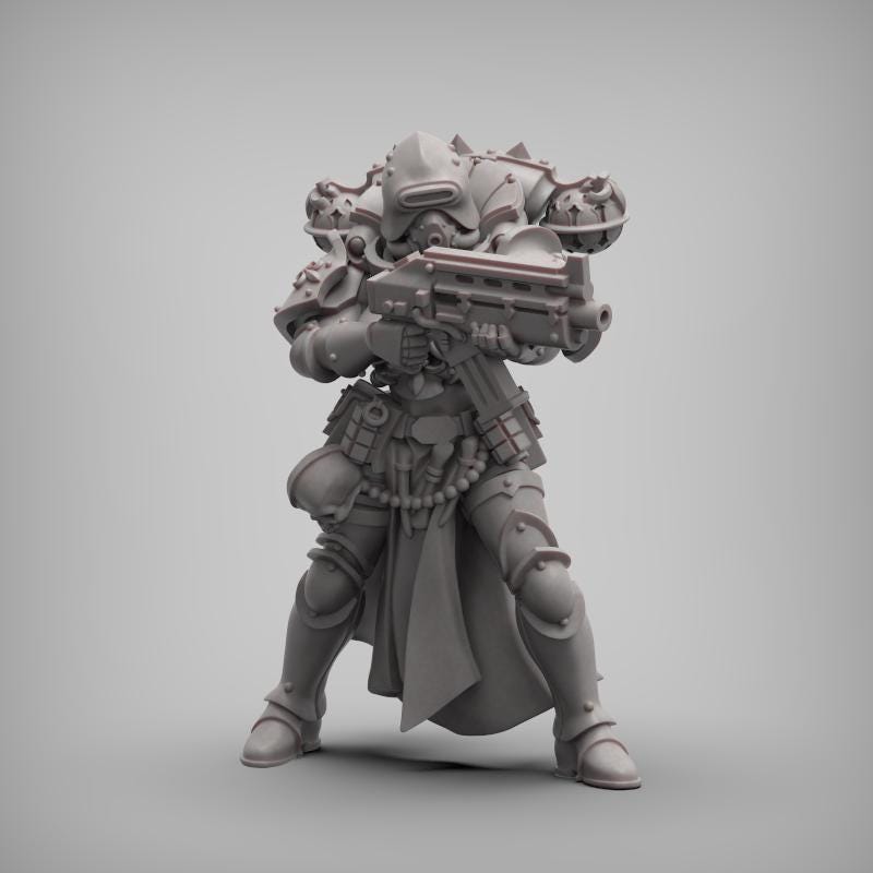 Coven Squad, Battle Sisters Sci-Fi Regiment Miniatures by Reptilian Overlords