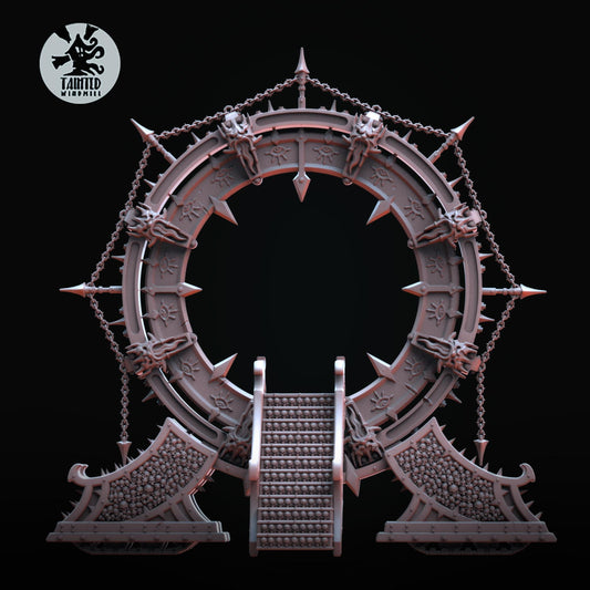 Void Gates, Chaotic Daemonic Terrain Feature Sculpted by Tainted Windmill for Wargames set in the Grimdark Future