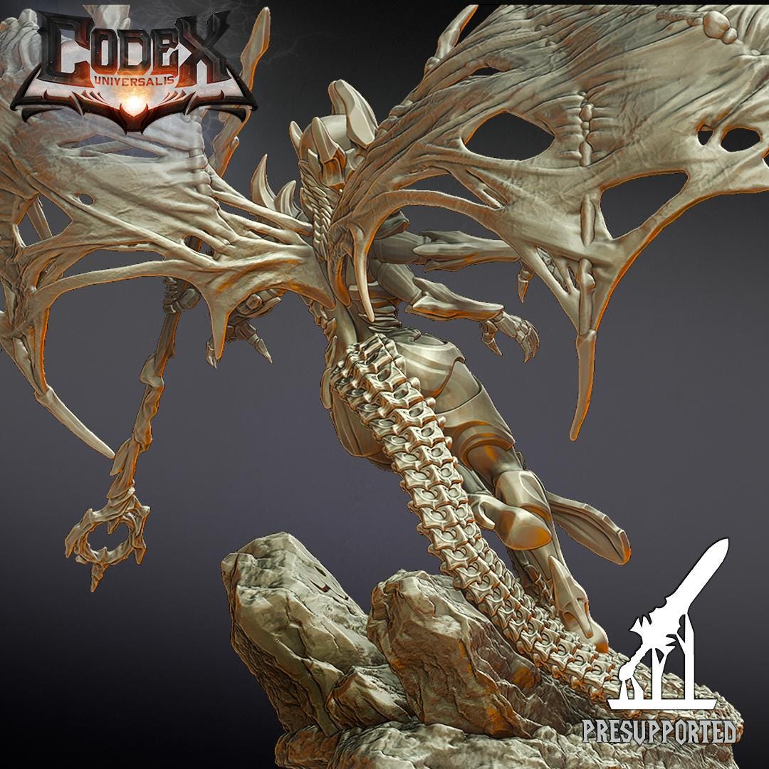 Kharnaxa attacking, Demonic Heroic Miniature for Tabletop Roleplaying games by Codex Universalis