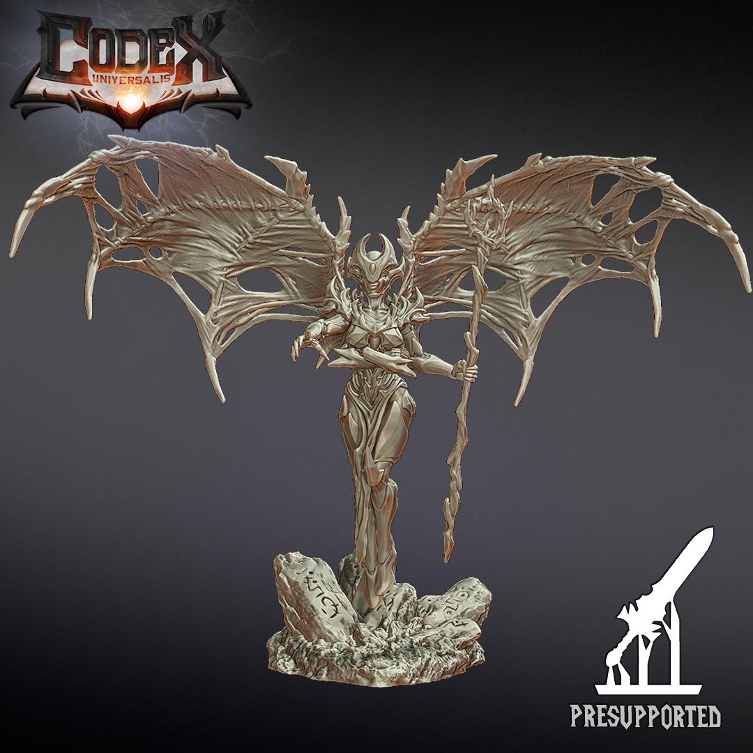 Kharnaxa standing, Demonic Heroic Miniature for Tabletop Roleplaying games by Codex Universalis