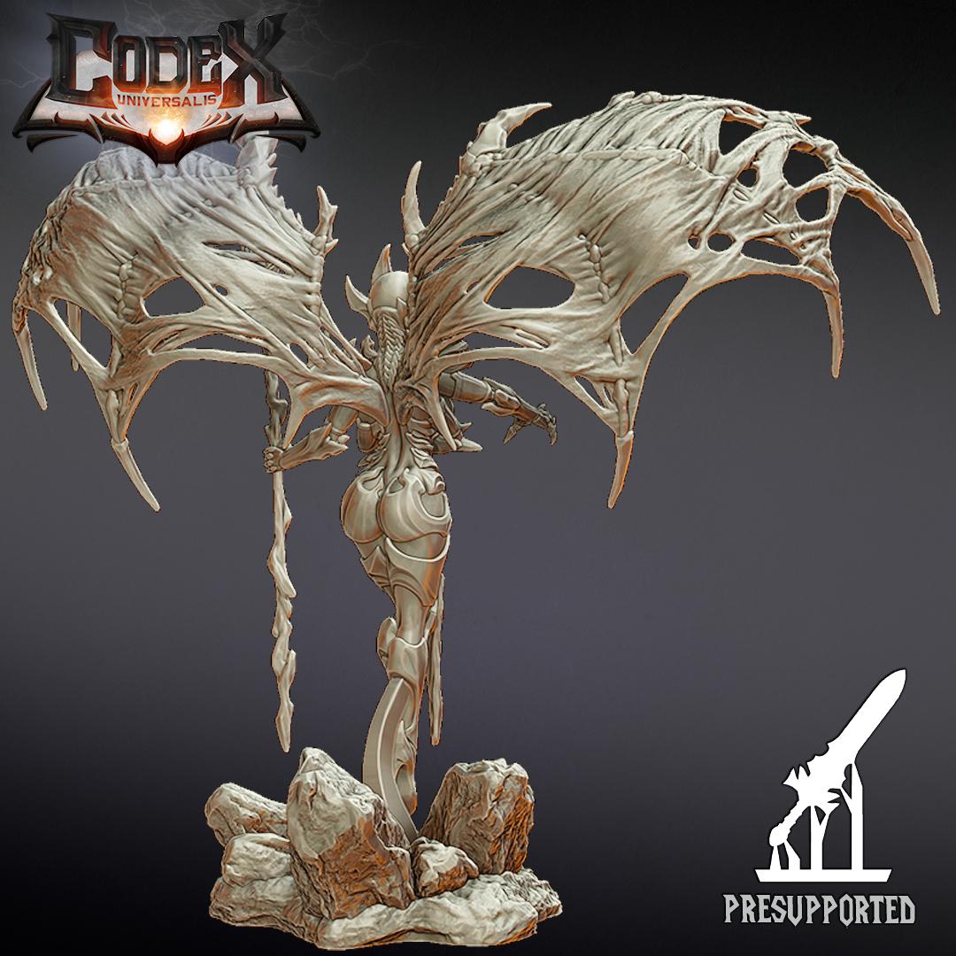Kharnaxa standing, Demonic Heroic Miniature for Tabletop Roleplaying games by Codex Universalis