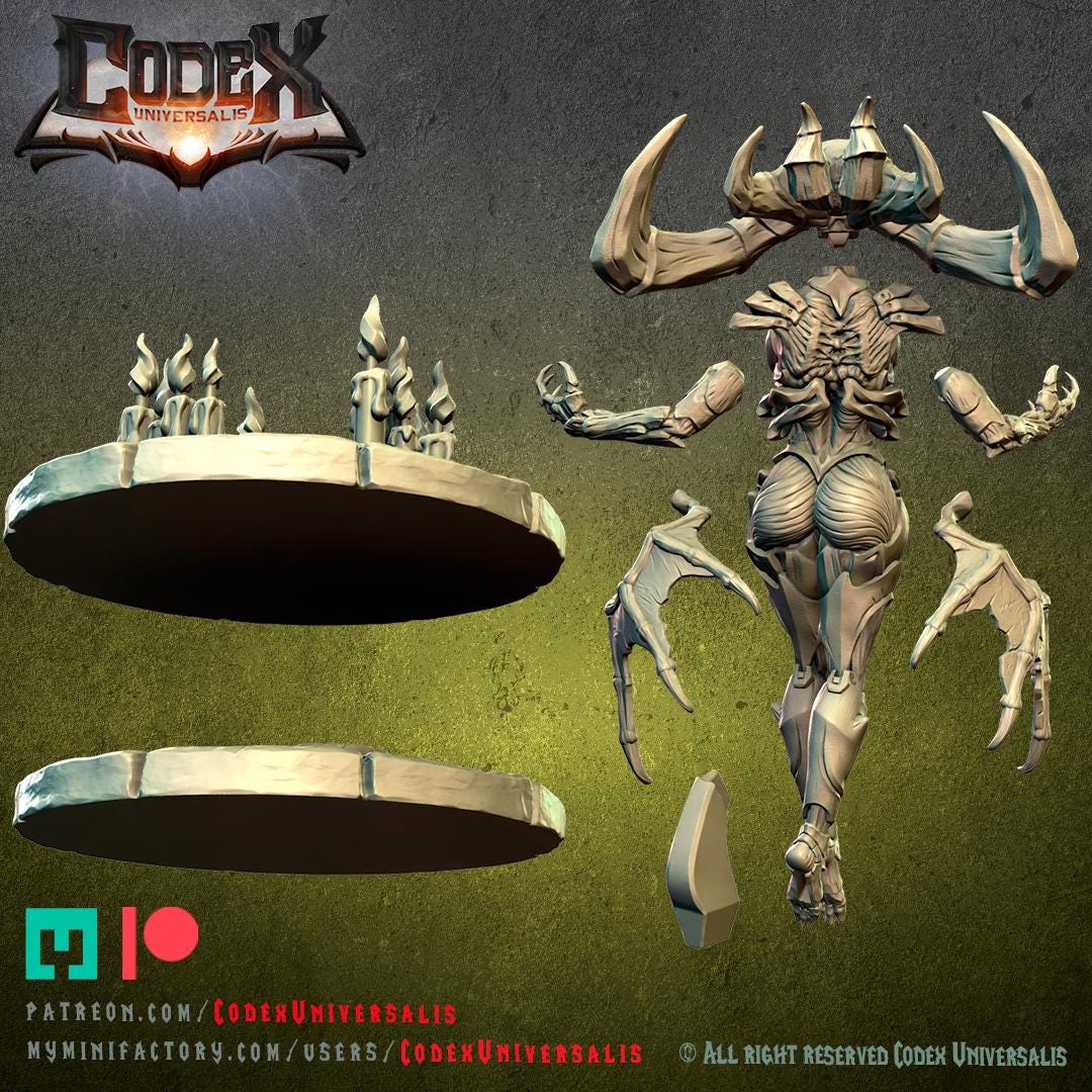 High Priestess Akigath, Demonic Heroic Praetor for Tabletop Roleplaying games by Codex Universalis