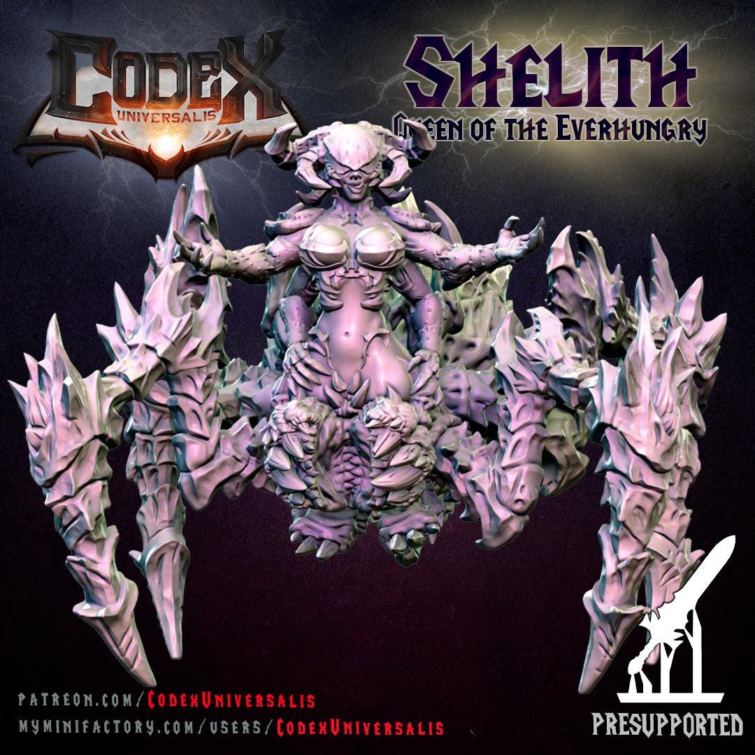 Shelith, Queen of the Everhungry, Demonic Spider Queen for Tabletop Roleplaying games by Codex Universalis