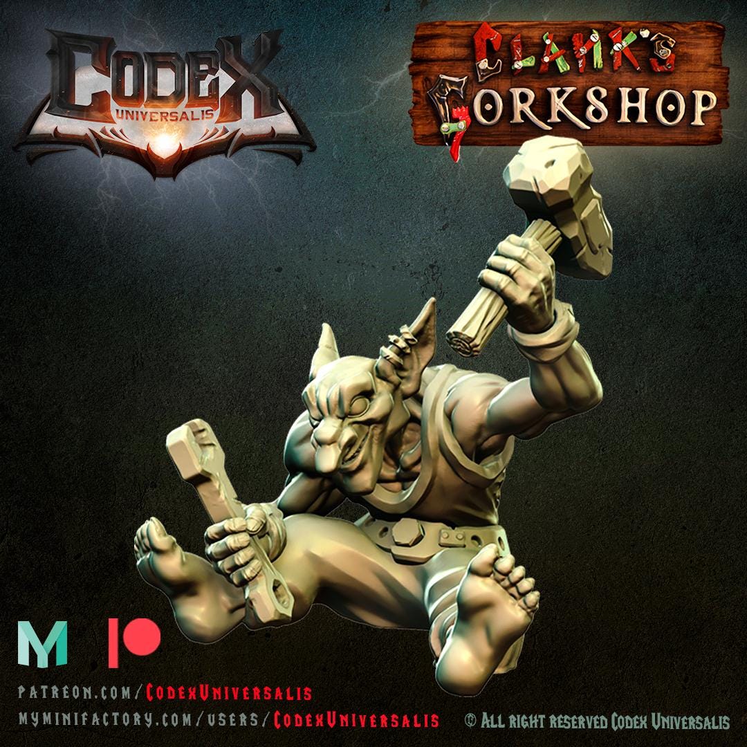 Tinkerer Fint with Techpack - Hobgoblin Hero for Tabletop Roleplaying games by Codex Universalis