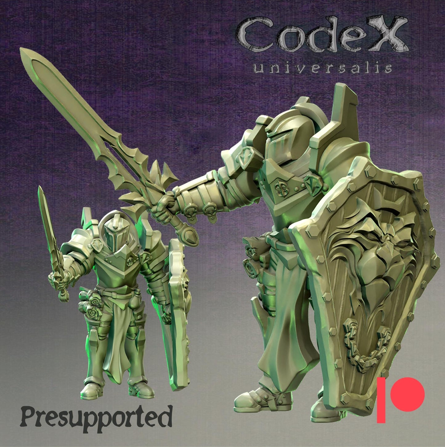 Knight Servant of Light, Knightly Hero Miniatures for Tabletop Roleplaying games by Codex Universalis