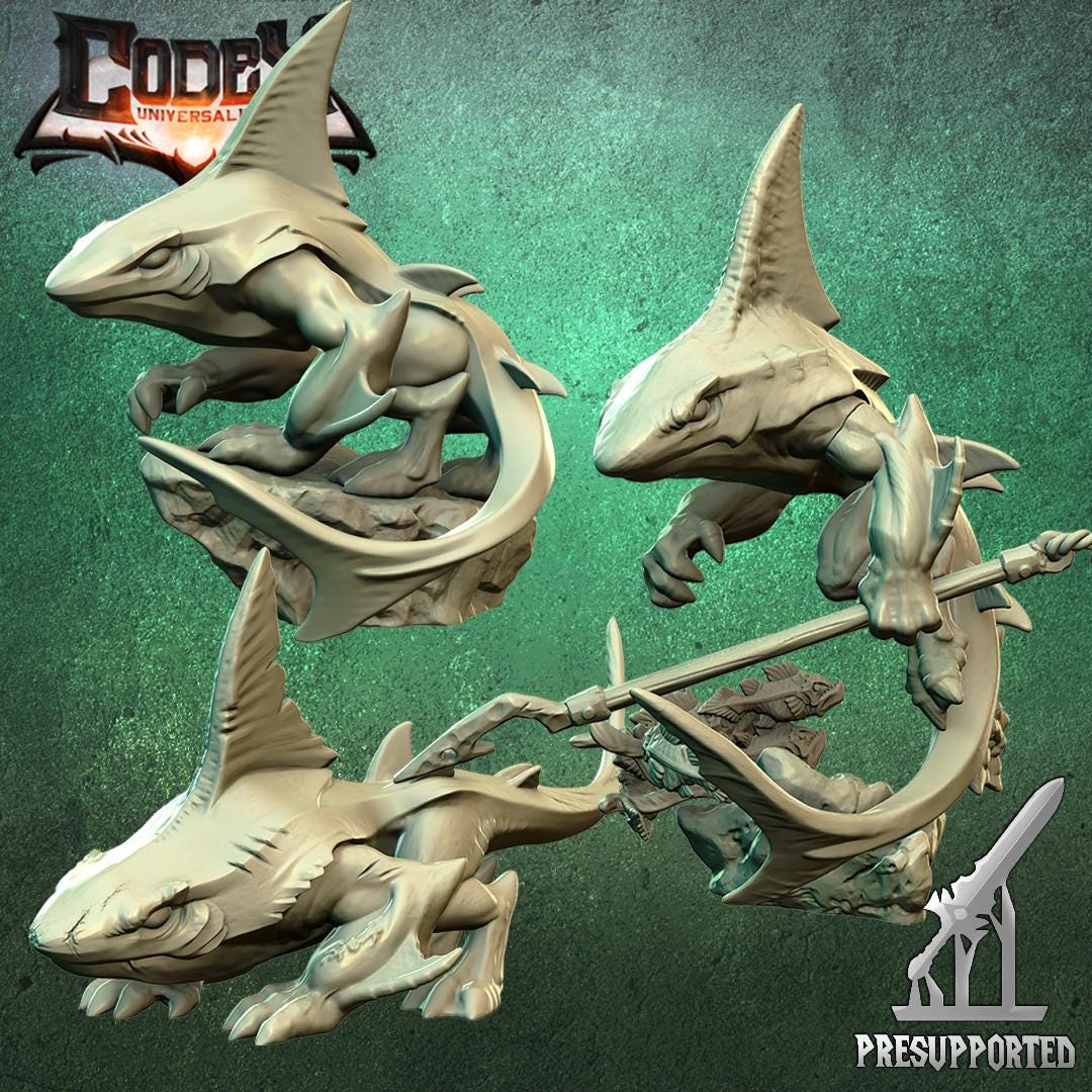 Land Sharks, Savage Fishfolk Miniatures for Tabletop Roleplaying games by Codex Universalis