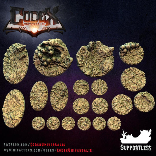 Spider Lair Round and Oval Bases for use in Tabletop Wargames by Codex Universalis
