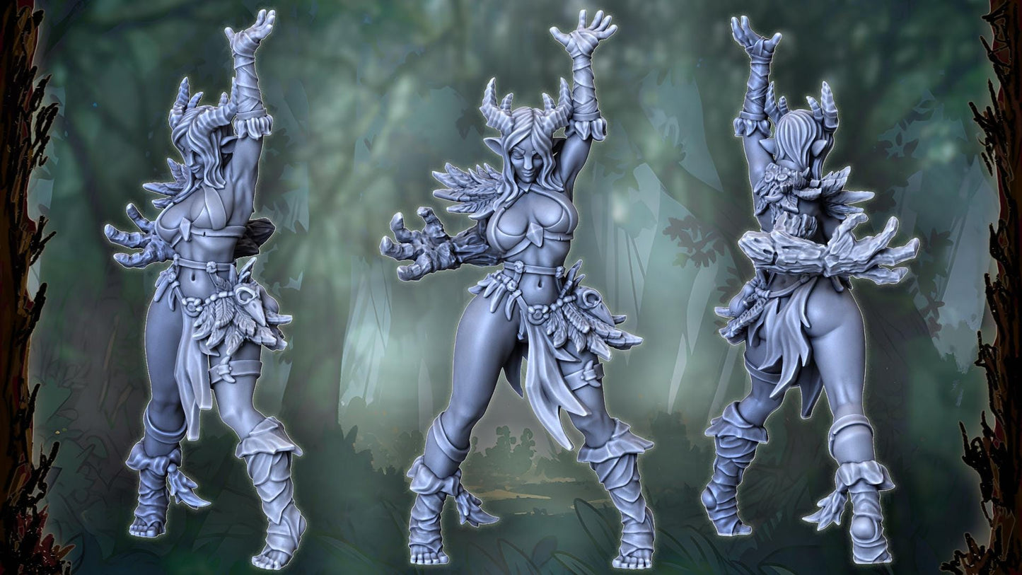 Zellora and Rhadus, Heroic Forest Spirit Miniature for Tabletop Roleplaying games by Codex Universalis