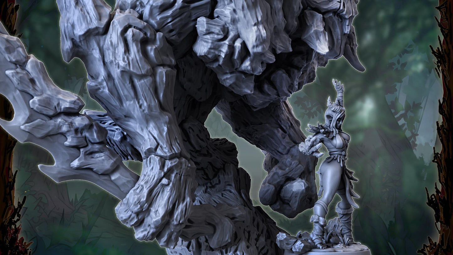 Zellora and Rhadus, Heroic Forest Spirit Miniature for Tabletop Roleplaying games by Codex Universalis