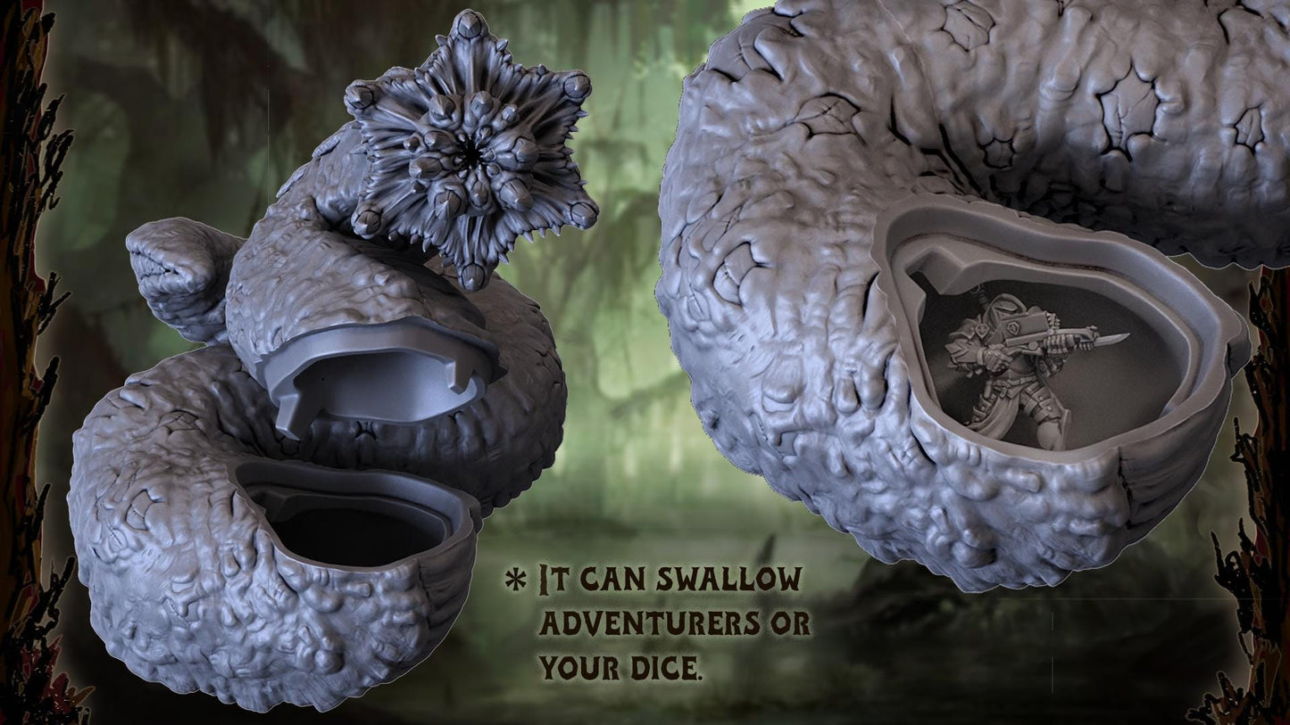 Ghugut, Swamp Wurm, Monstrous Worm Miniature for Tabletop Roleplaying games by Codex Universalis