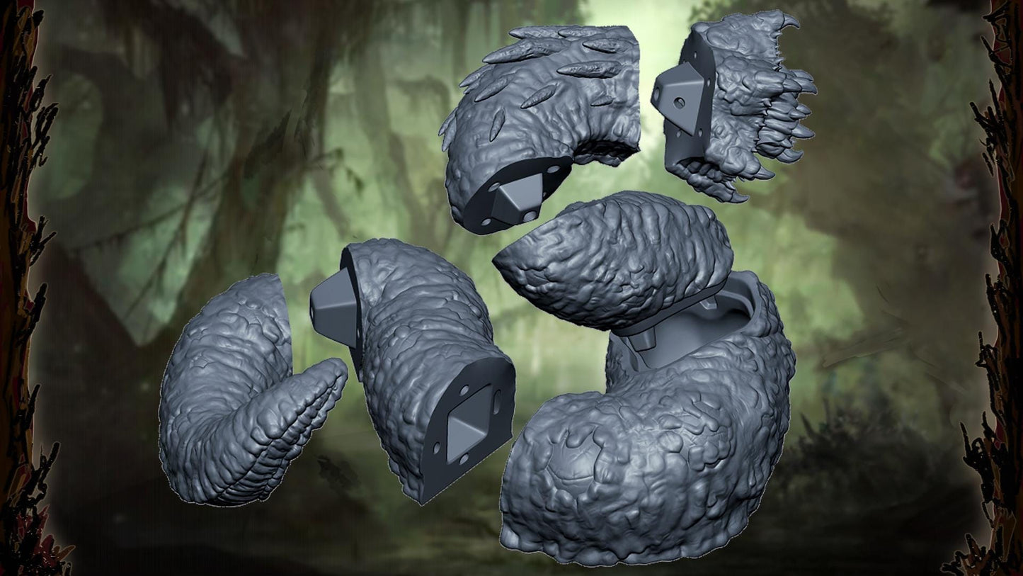 Ghugut, Swamp Wurm, Monstrous Worm Miniature for Tabletop Roleplaying games by Codex Universalis