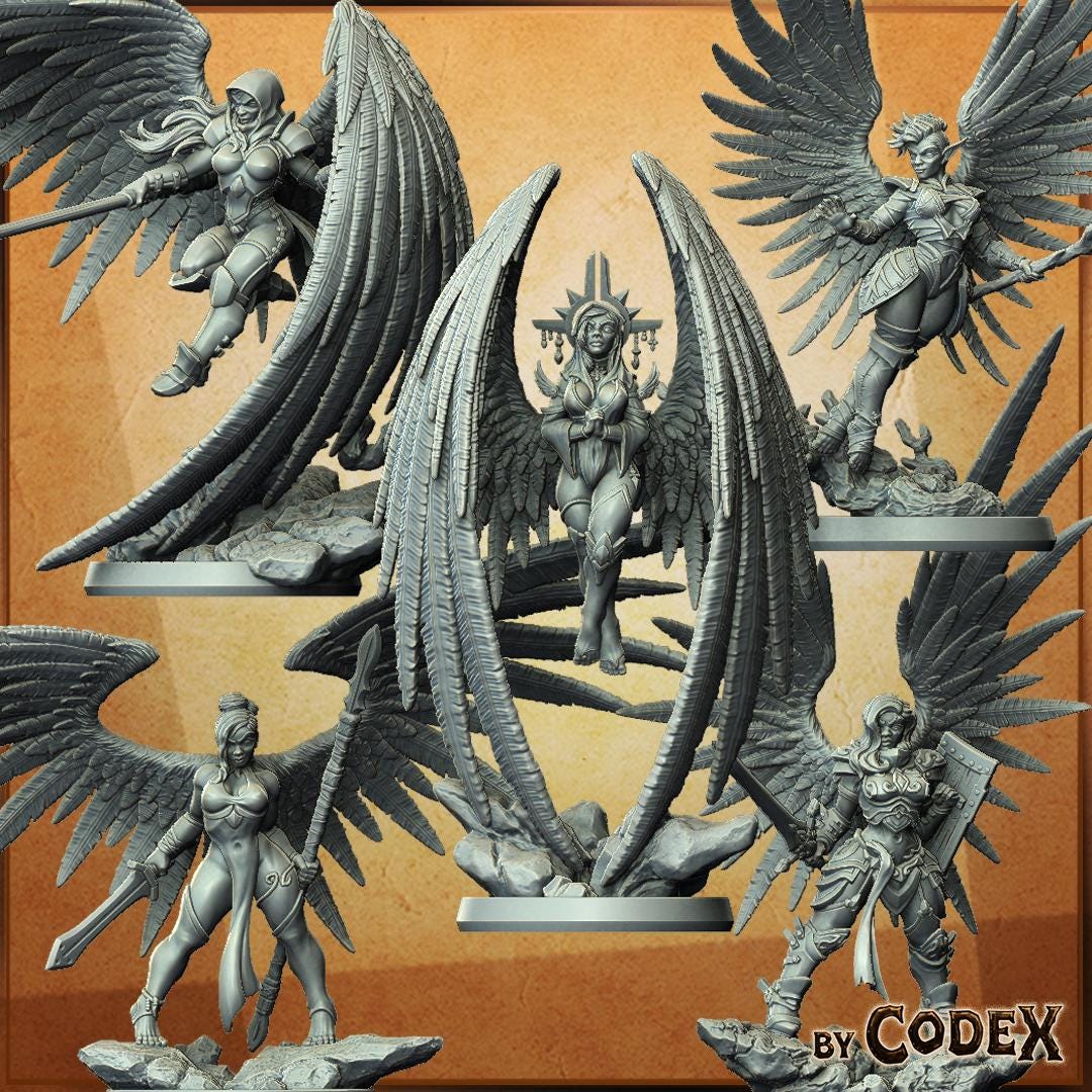Custodian Angels, Angelic Heroic Miniatures for Tabletop Roleplaying games by Codex Universalis