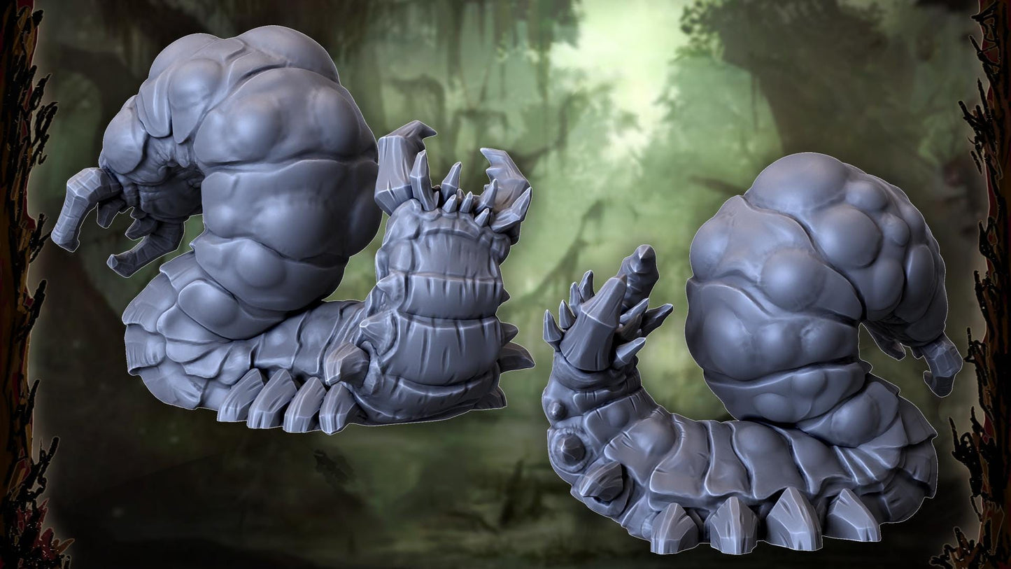 Swamp Worm, Monstrous Worm Miniature for Tabletop Roleplaying games by Codex Universalis