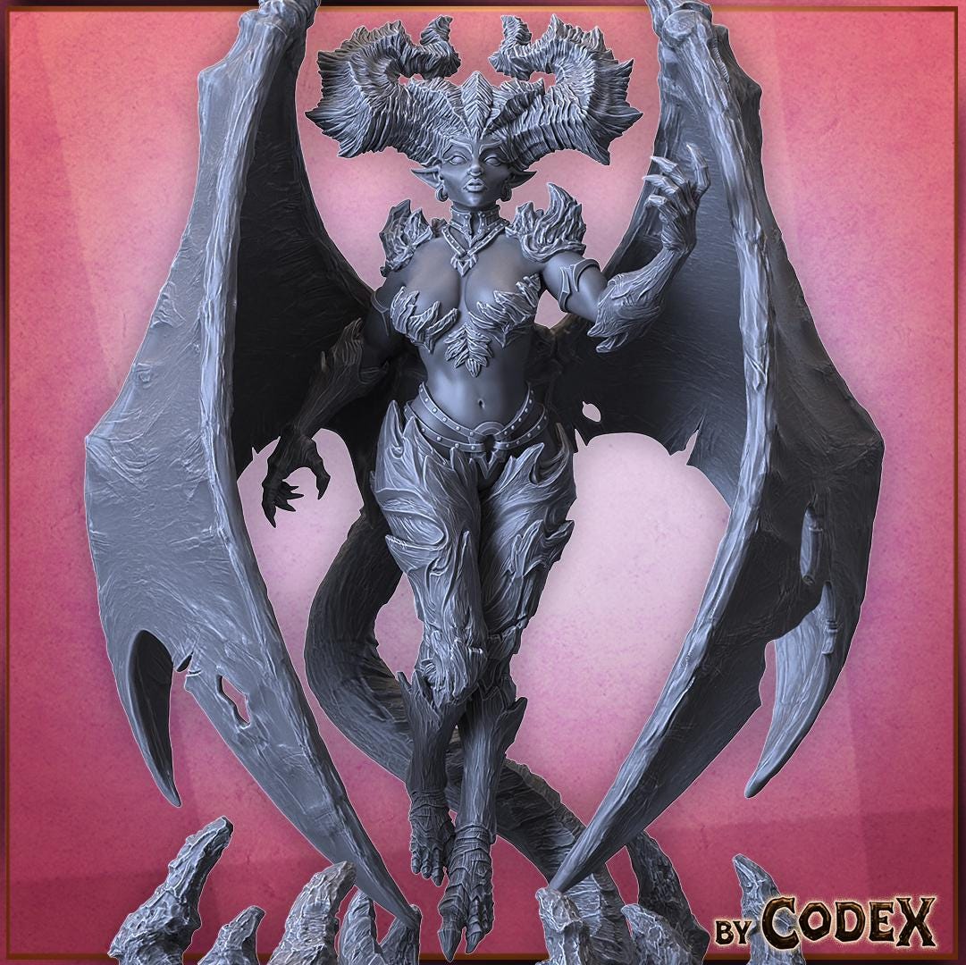 Ar'Iketh, Demoness Seer, Demonic Heroic Lady for Tabletop Roleplaying games by Codex Universalis